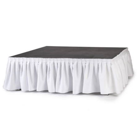 White GT Stage Deck Polyester Skirt 60 x 1.5m Pleated
