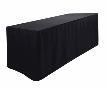 Black Fitted Trestle Table Linen